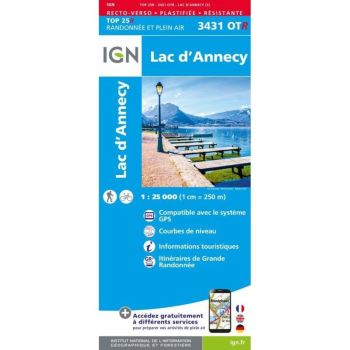 Carte IGN Lac d'Annecy 