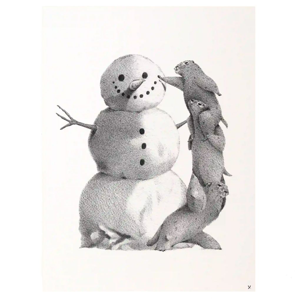 Affiche Bonhomme de neige Madame Hubert