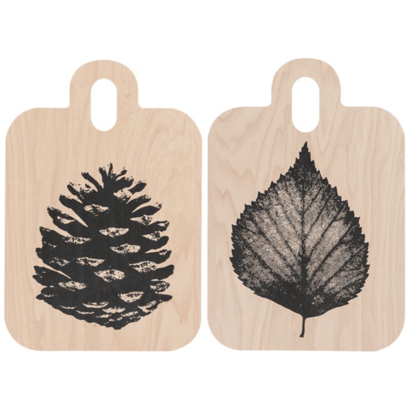 Planche Pomme de Pin / feuille de bouleau 21X31cm