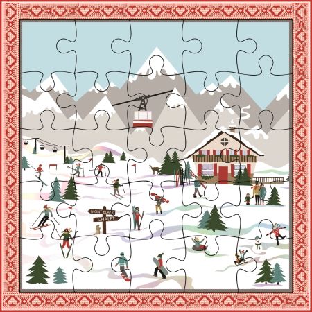 Carte Puzzle Montagne Carte d'Art