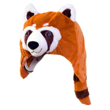 Couvre casque peluche Panda Roux