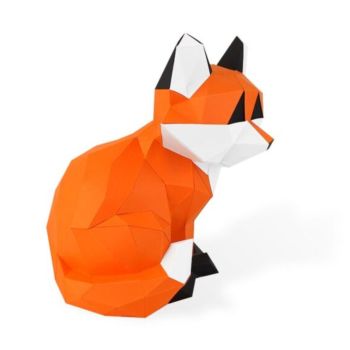 Agent Paper Petit Renard Assis à construire 3D