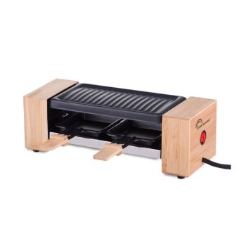 Appareil à raclette / grill 2 pers Bambou et Inox