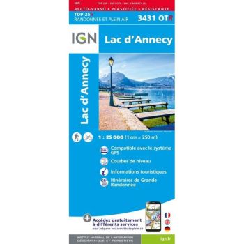 Carte IGN Lac d'Annecy (Résistante)