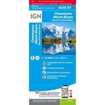 Carte IGN Chamonix-Mont-Blanc (Résistante)