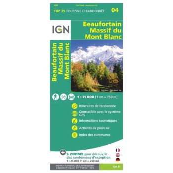 Carte IGN Beaufortain / Massif du Mont Blanc 