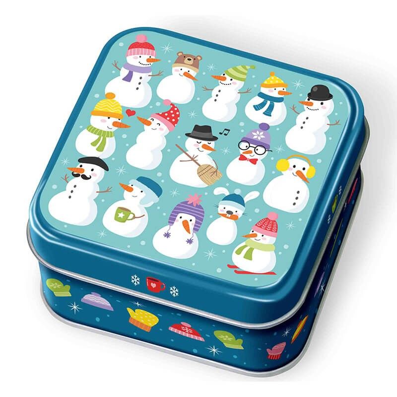 Boite Bonhomme de neige avec bonbons Myrtille et Framboise