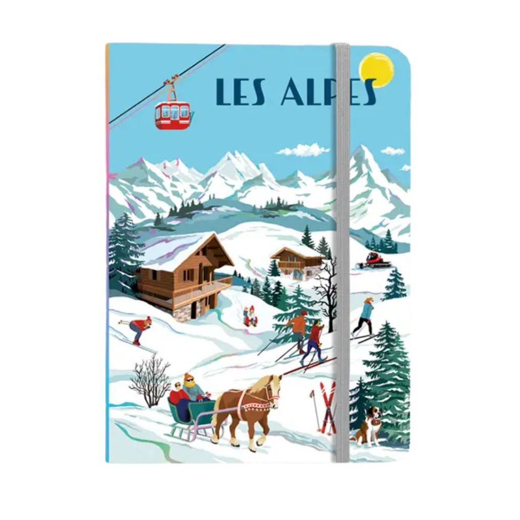 Calepin A6 Elastique Les Alpes Carte d'Art