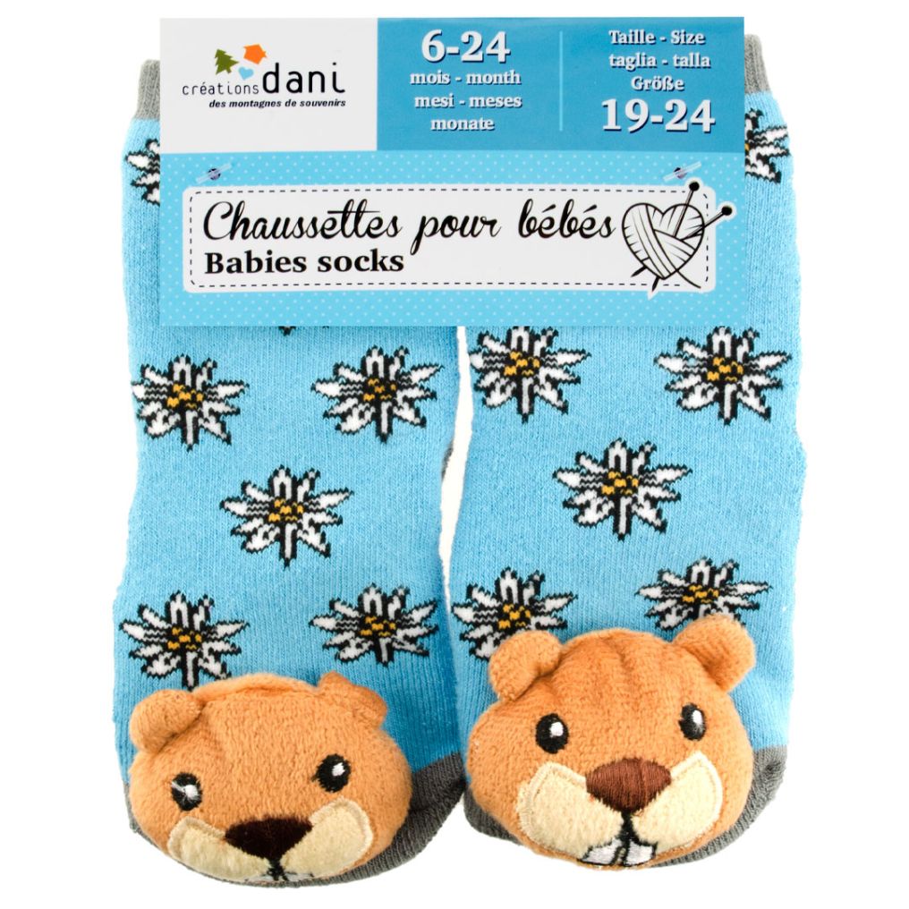 Chaussettes pour bébé marmotte Dani créations
