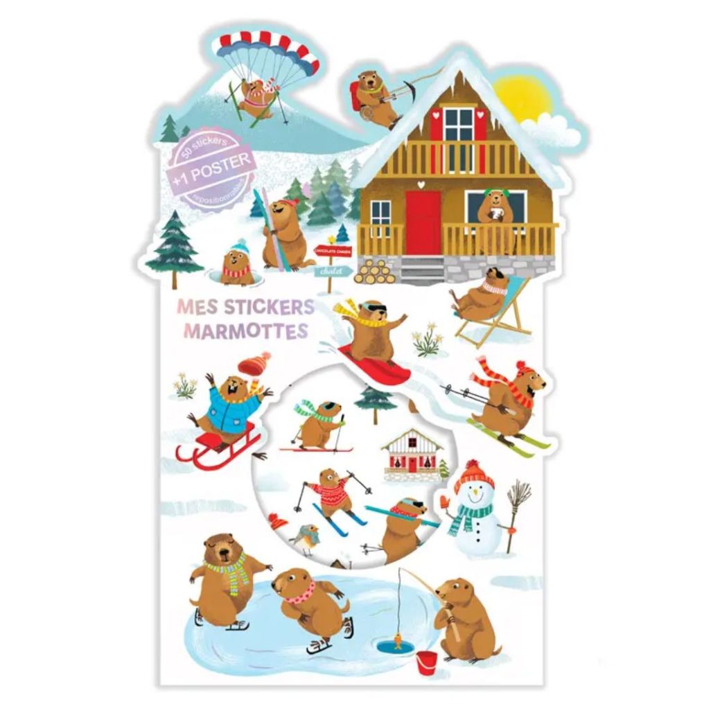 Jeu Stickers + Poster les Marmottes Cartes d'Art