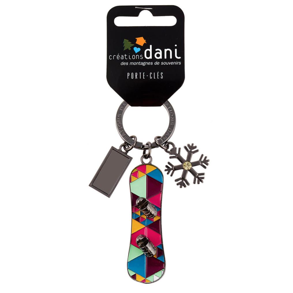 Porte clef Snowbaord metal Dani créations